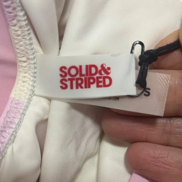 SOLID & STRIPED Pink and White Striped One Piece Swimsuit - Picture 3 of 3